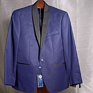 Ryan Seacrest Distinction Navy Tuxedo Jacket‎ with Black Lapel Size 40S